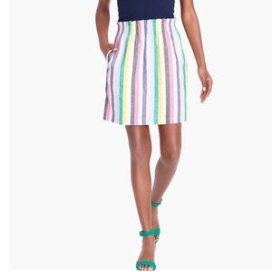 J. crew elastic waist linen dopamine dressing rainbow striped mini skirt size 6
